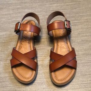 Blowfish Vegan Tan Sandals, Size 6.5